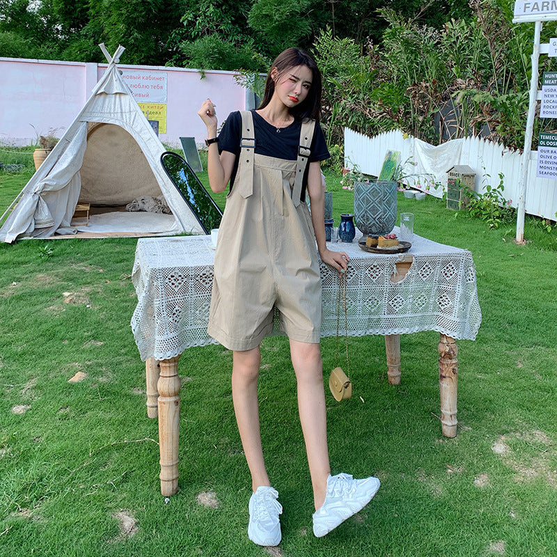 Ny mode løstsiddende fem-punkts bukser sød og krydret jumpsuit net rød shorts