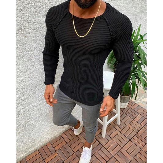 Men's Crew Neck Pullover Sweater Knitwear Solid Color Casual