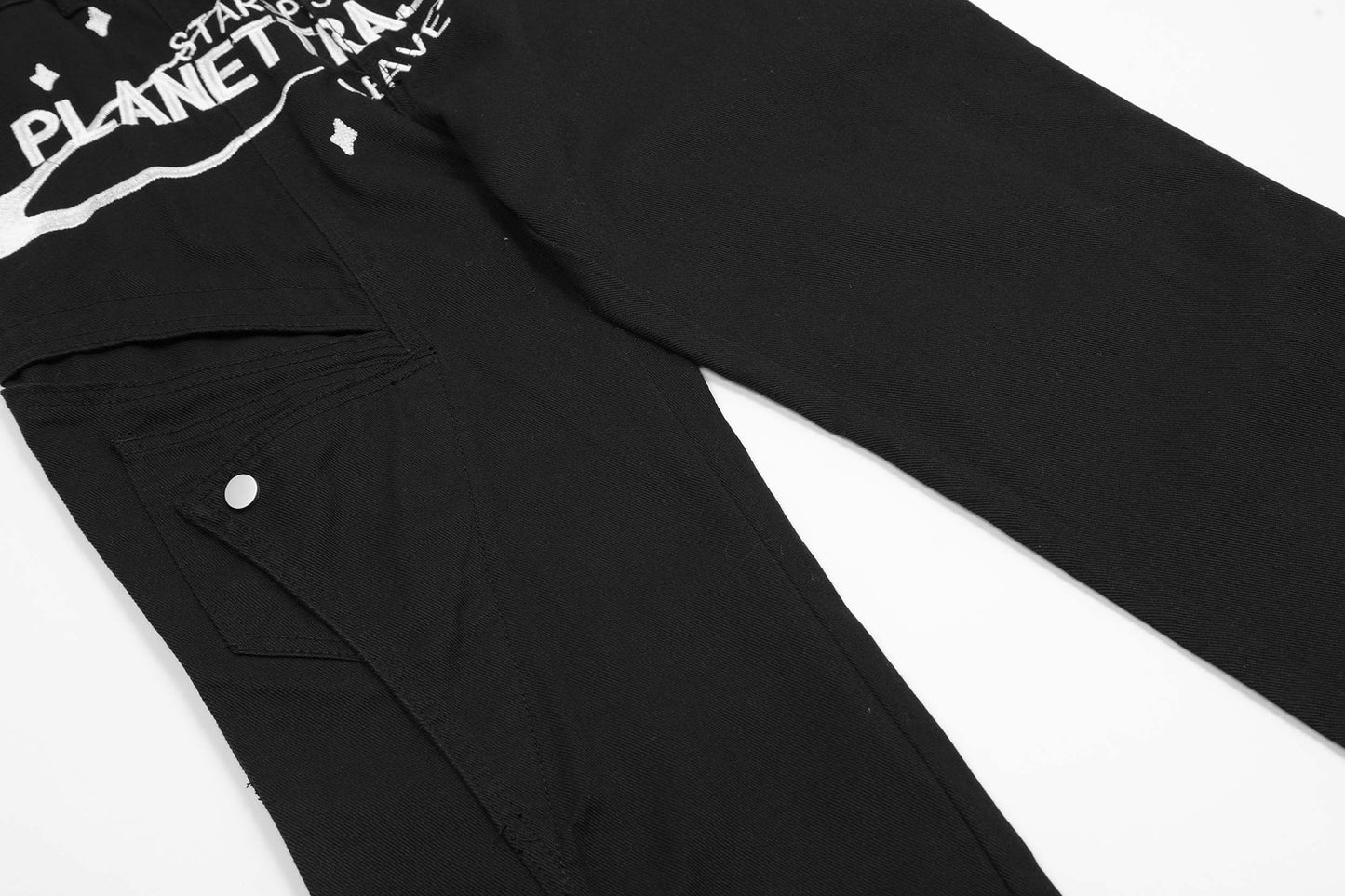 Vintage Alphabet Embroidered Jeans Men's And Women's Loose Wide Leg Casual Straight Leg Pants