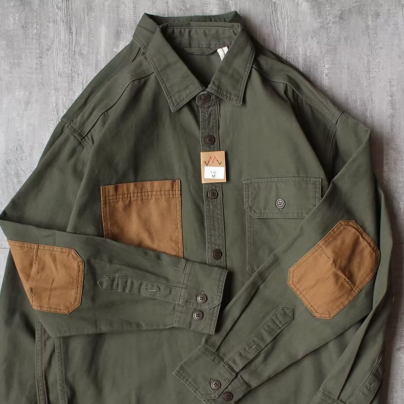 Hong Kong Style Loose Long Sleeve Shirt Japanese-style Retro Shirt