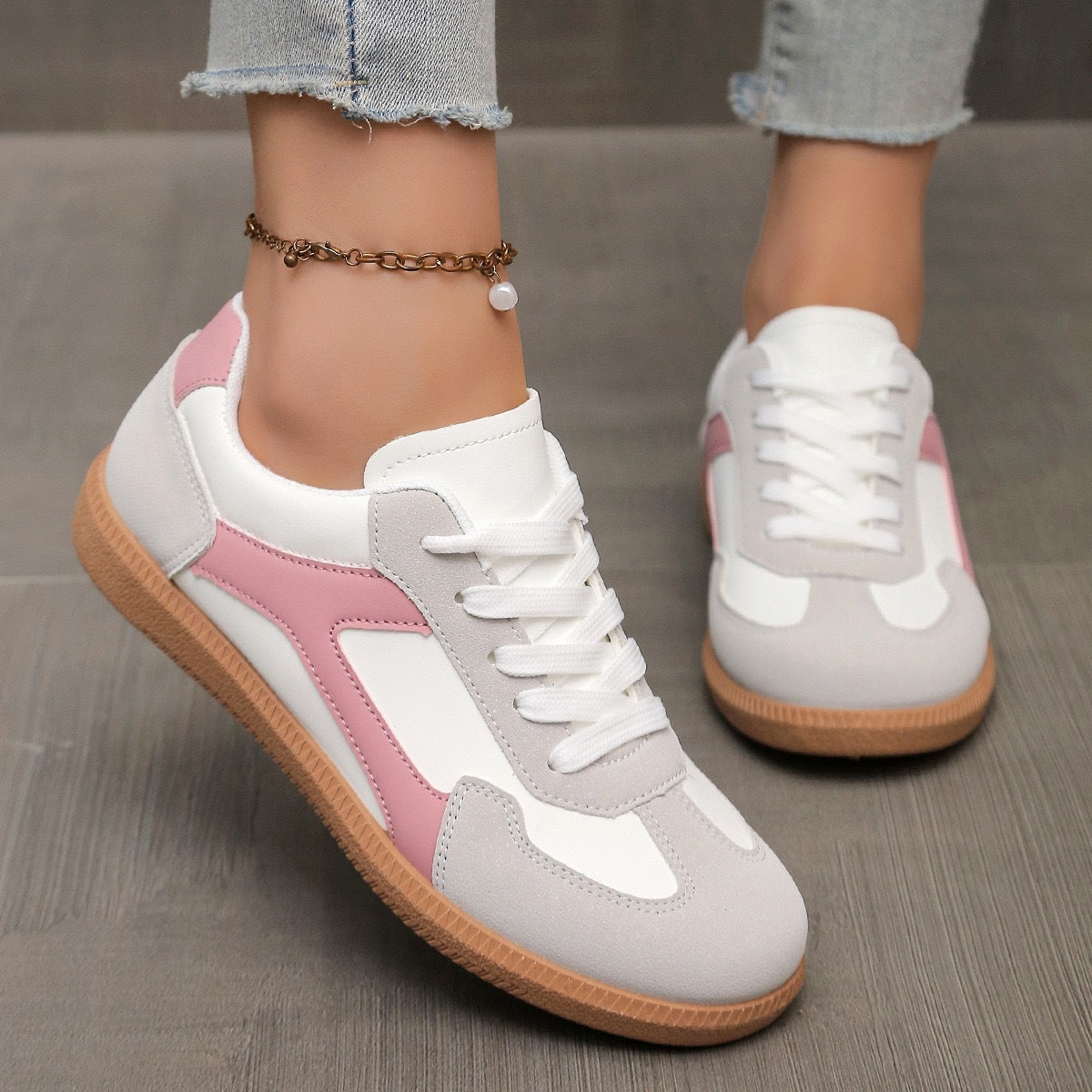 European And American-style Retro Color-Block Sneakers