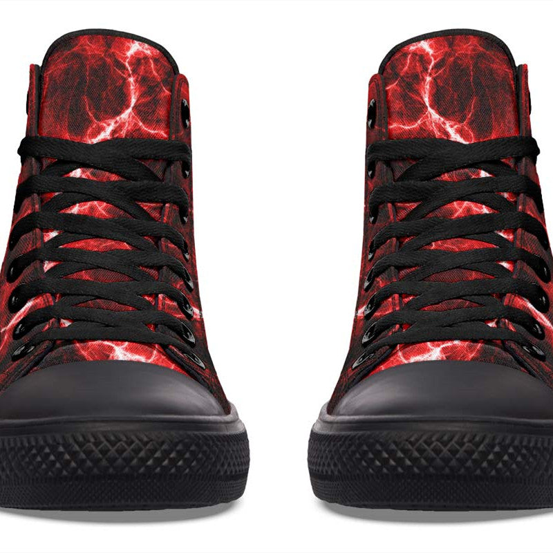 Men And Women Color Gradient Print High-top Canvas Shoes