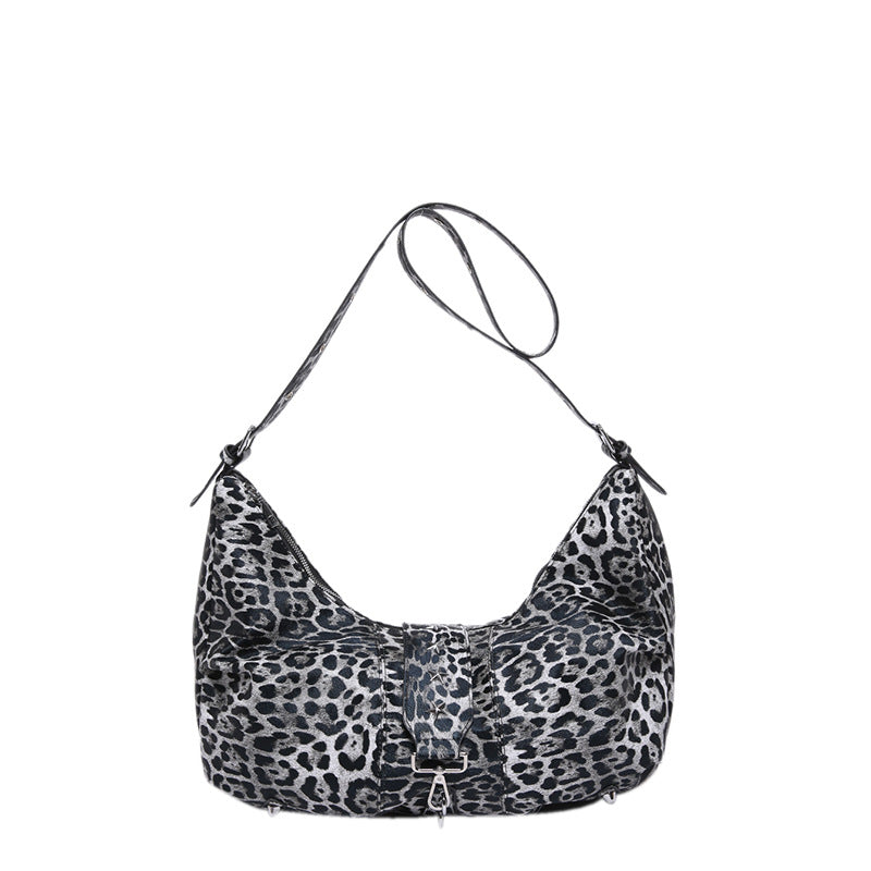 High-grade Leopard Underarm European And American Retro Fashion Shoulder Bag