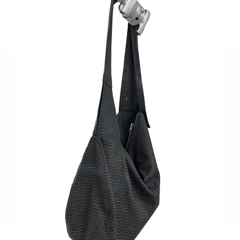 Plaid Hobo Bag Twist Hollow Structure Light
