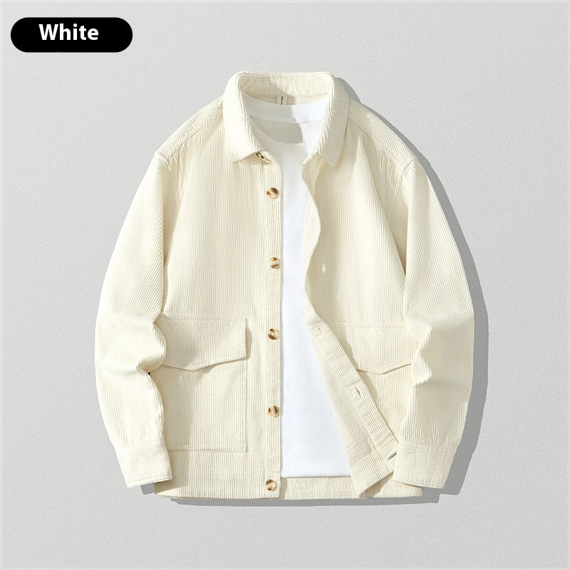 Men's Corduroy Shirt Coat Loose Cotton Casual Shirt