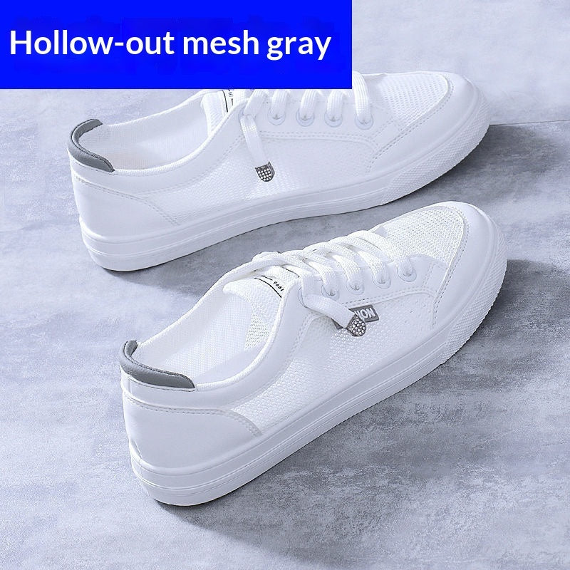 Womens Versatile White Flat Sneakers