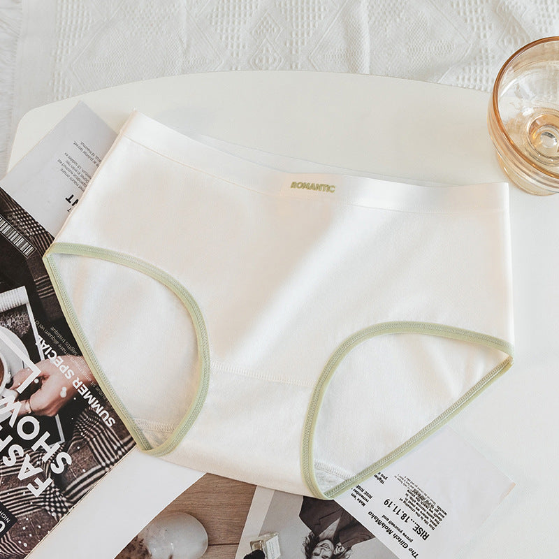 Antibacterial Mid-waist Pure Cotton Simple Women's Briefs