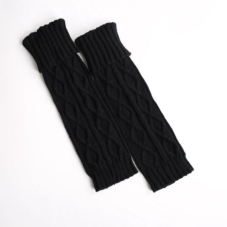 Knitted Wool Warm Leggings Mid-length Rhombus