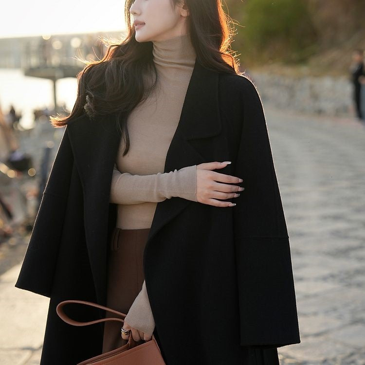 New Year Wool Coat With Down Liner For Women Long Style Outerwear