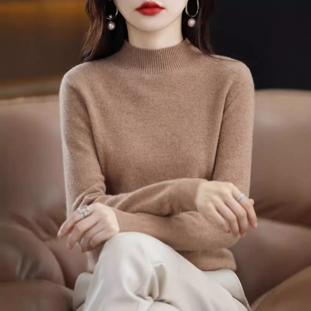 Turtleneck Pullover Women's Solid Color Loose Bottoming Sweater