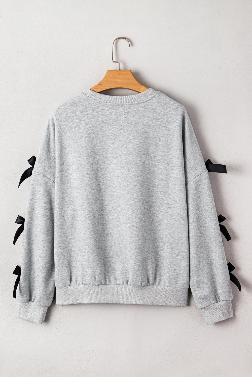 Car Sequin Shining Patch Ribbon Slit Long Sleeve Women