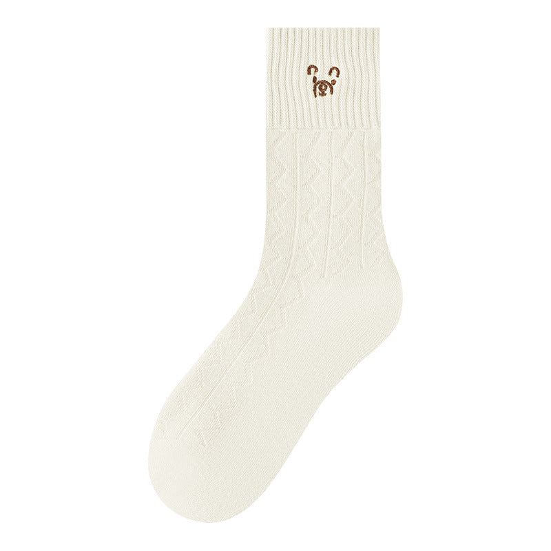 Thickened Terry-loop Hosiery Children's Cartoon Bear Tube Socks