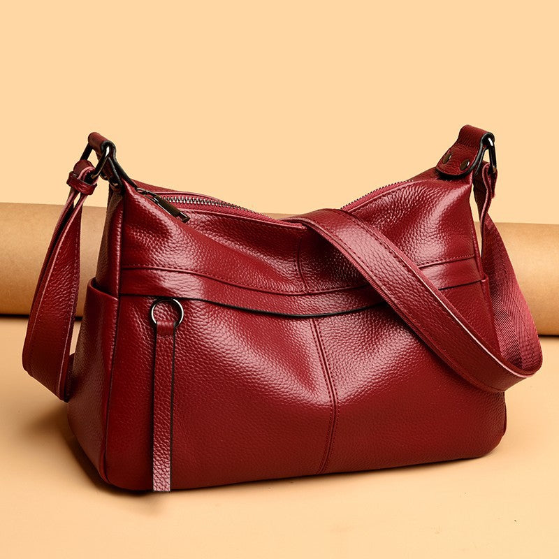 First Layer Leather One-shoulder Crossbody Female European And American Style