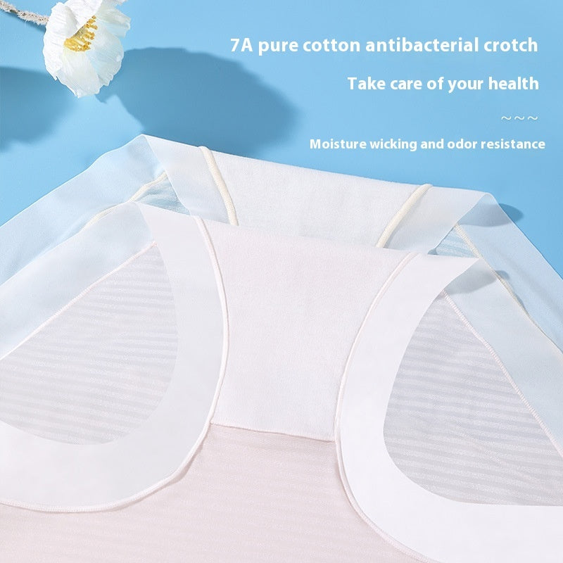 Summer Ultra-thin Striped Underwear Women's Cotton 7A Antibacterial Crotch