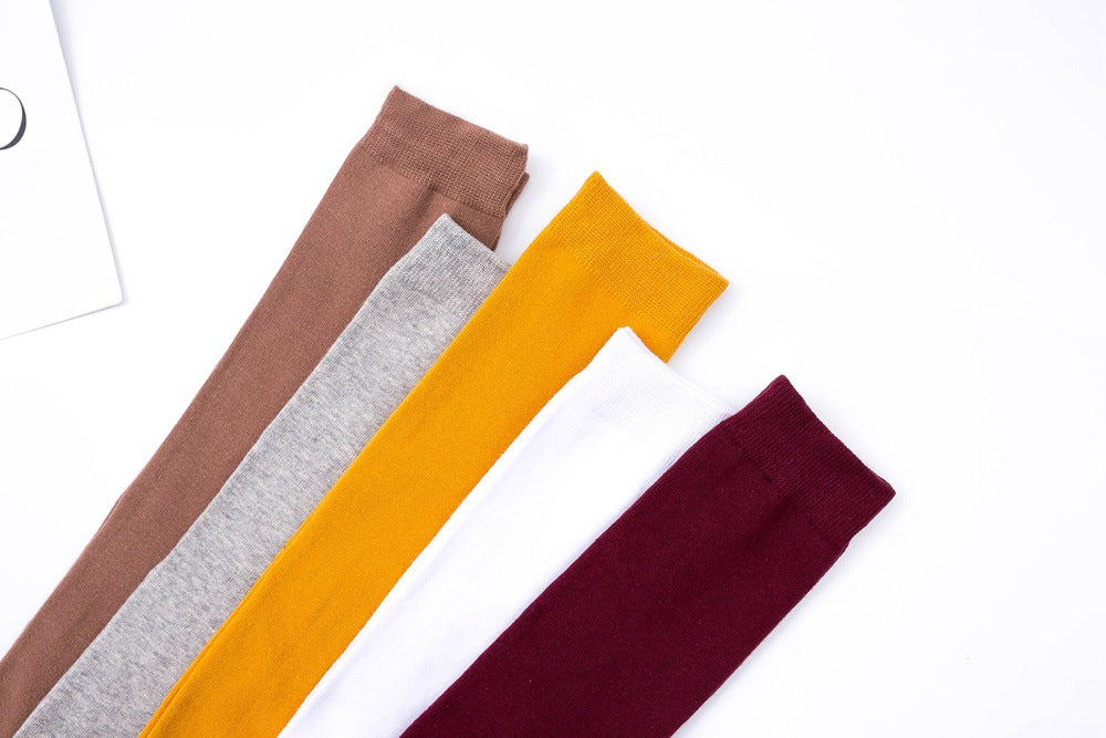 Women's Cotton Long Tube Autumn And Winter Knee Socks Solid