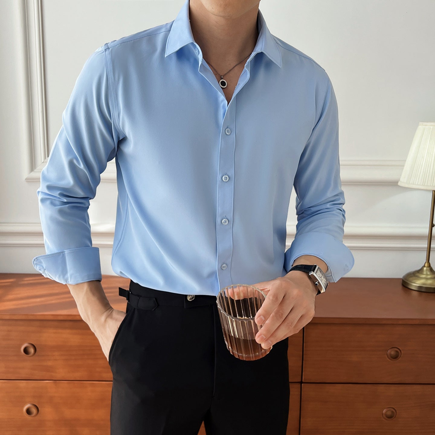 Seven-color Men's Long-sleeved Business Shirt
