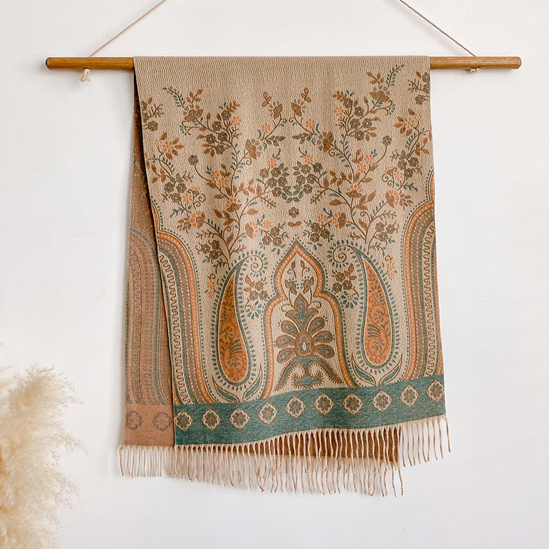 Ethnic-style Cashew Flower Shawl Scarf