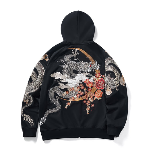 Mens Loose Fit Polyester Embroidered Chinese Style Jacket
