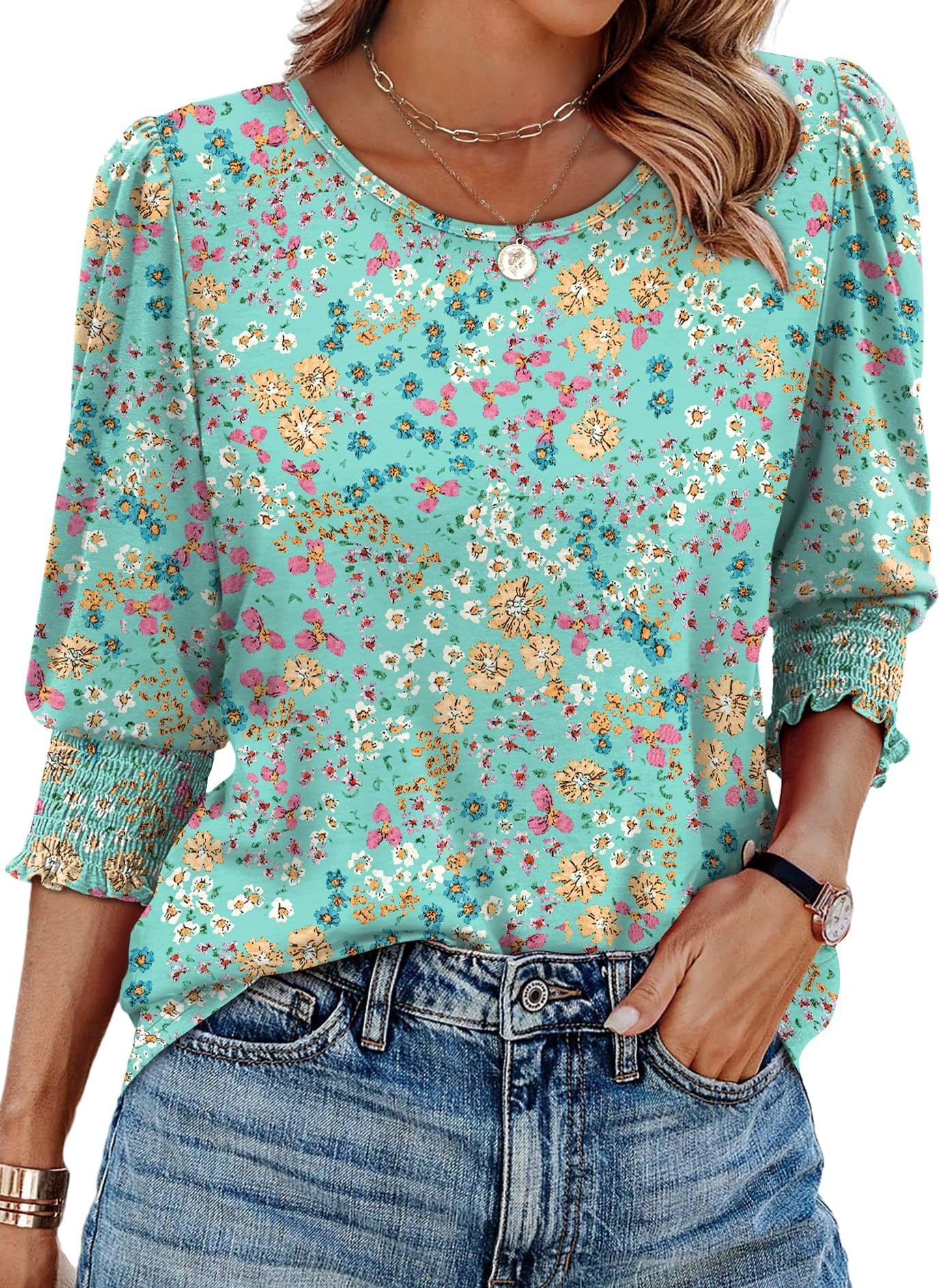 Women's Loose Casual Print Round Neck Top