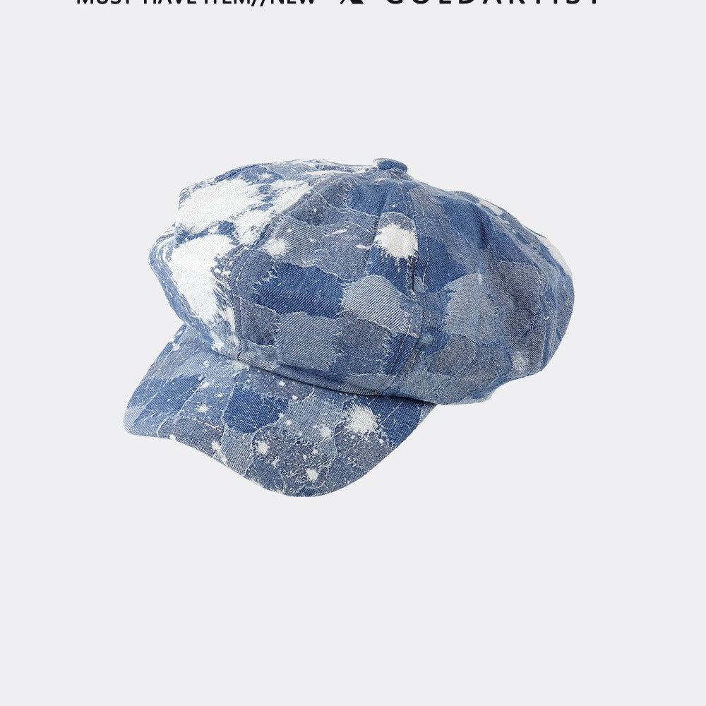 Blue Denim Beret Women's All-match Retro