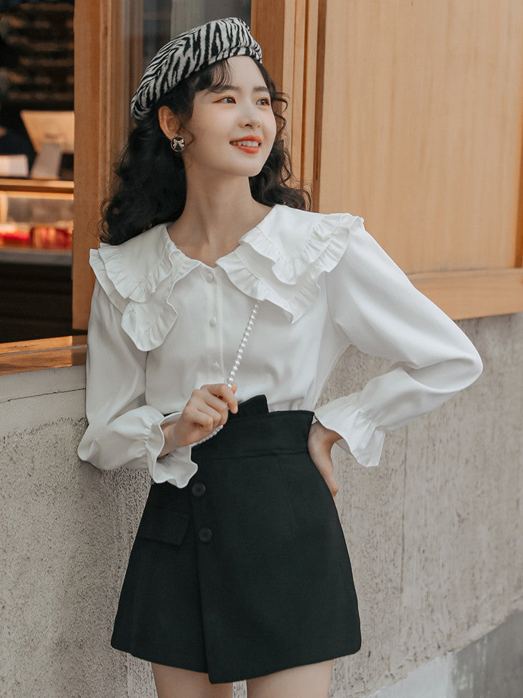 Women's Irregular Design Black Casual Shorts
