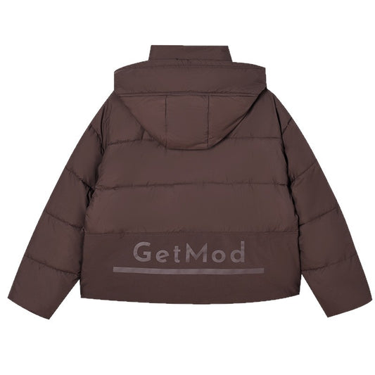 Letter Printing Stitching Loose Cotton-padded Clothes