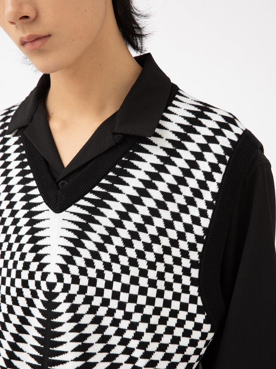 Fashion Brand Japanese Retro V-neck Sweater Vest Abstract