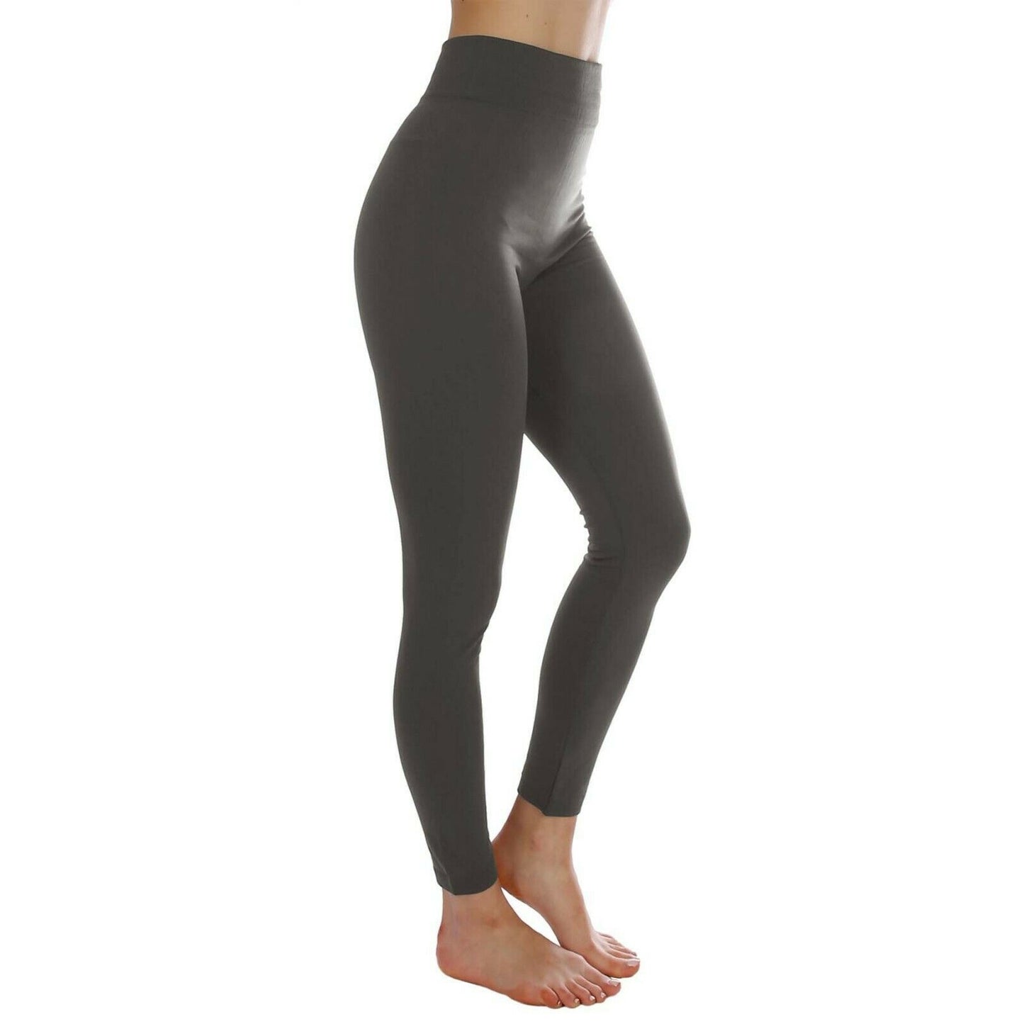 Ensfarvede højtaljede skinny mælkesilkebukser med stræk