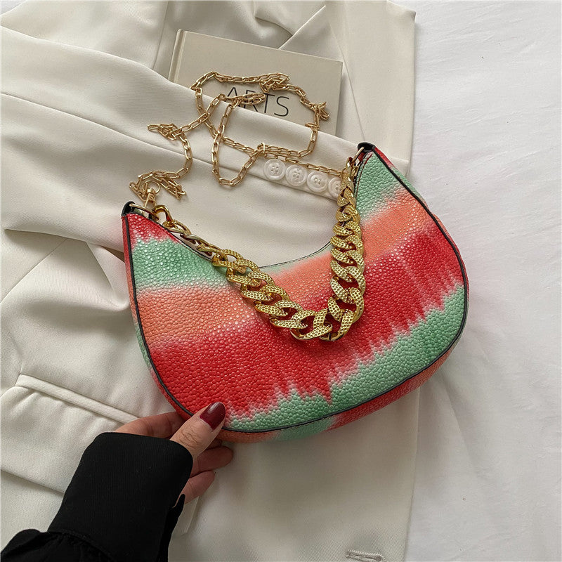 Casual Fashion Contrast Chain Tote Bag