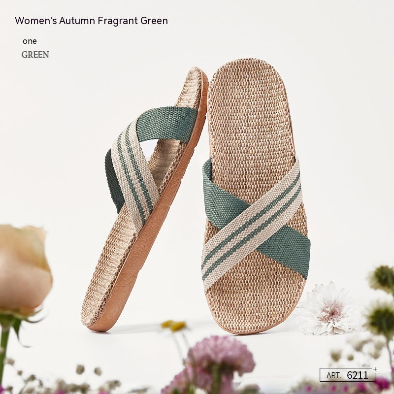 Women's Cross Linen Slippers