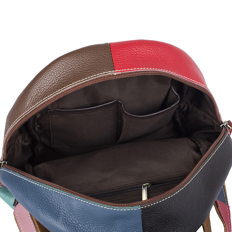 Women's Fashion Hand-colored Clash Of The Head Layer Cowhide Leather Duffel Bag