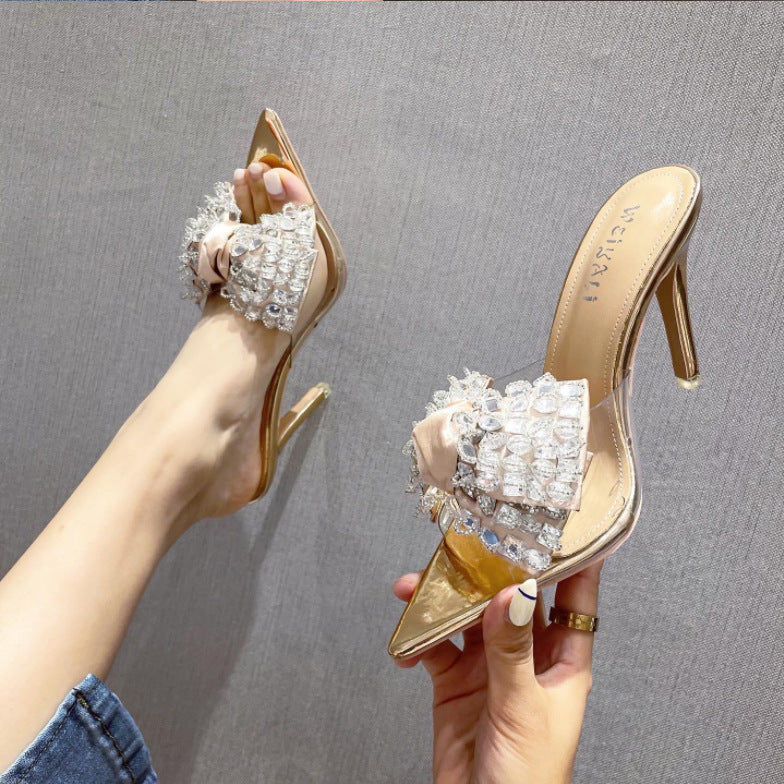 New Women's Stiletto Transparent Sandals