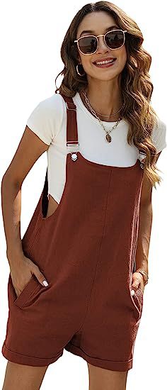 Cotton And Linen Casual Four Seasons Bib Suspender One-piece Shorts