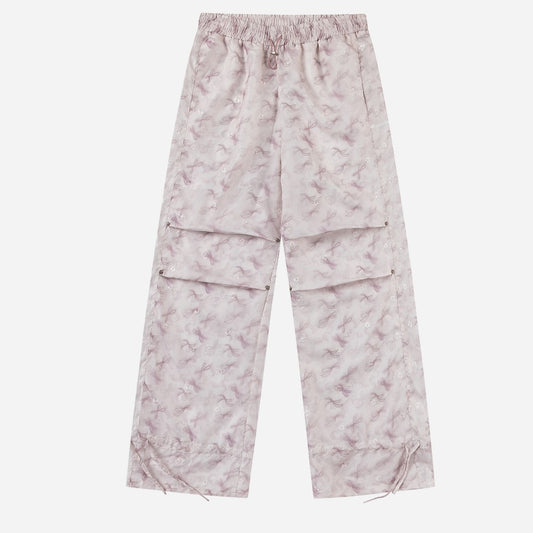 Millennium Style Sløjfe Lille Blomsterbroderi Retro Bukser Kvinder