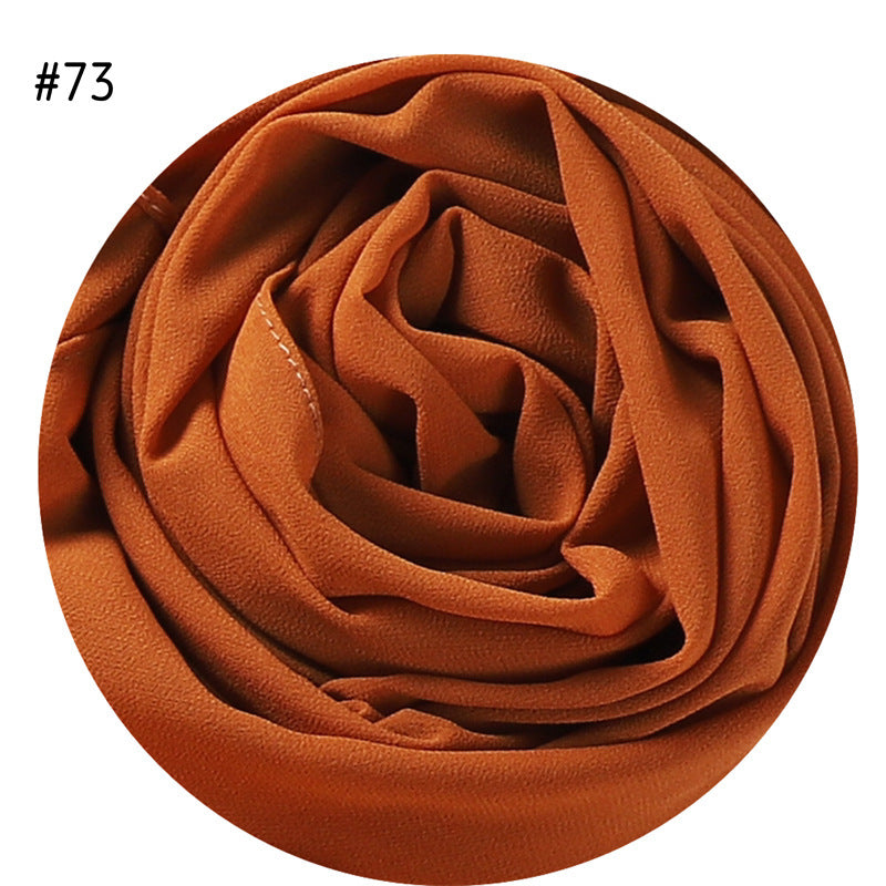 Women's Simple And Versatile Solid Color Pearl Chiffon Scarf
