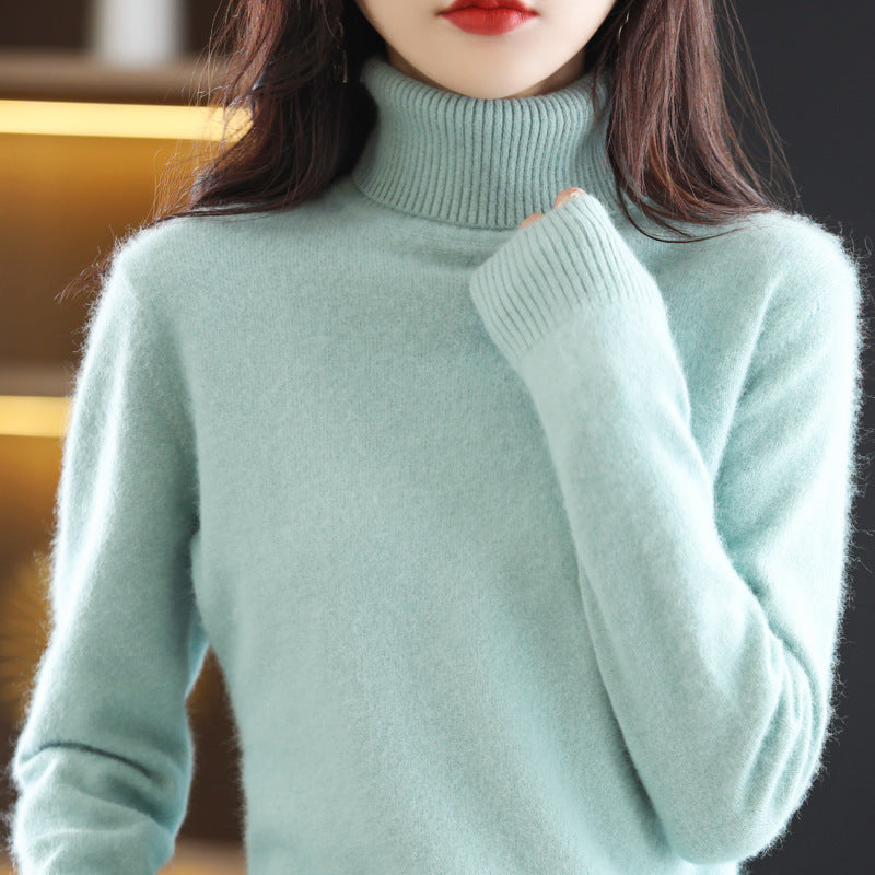 High Neck Inner Wear Loose Cashmere Knitted Bottoming Shirt
