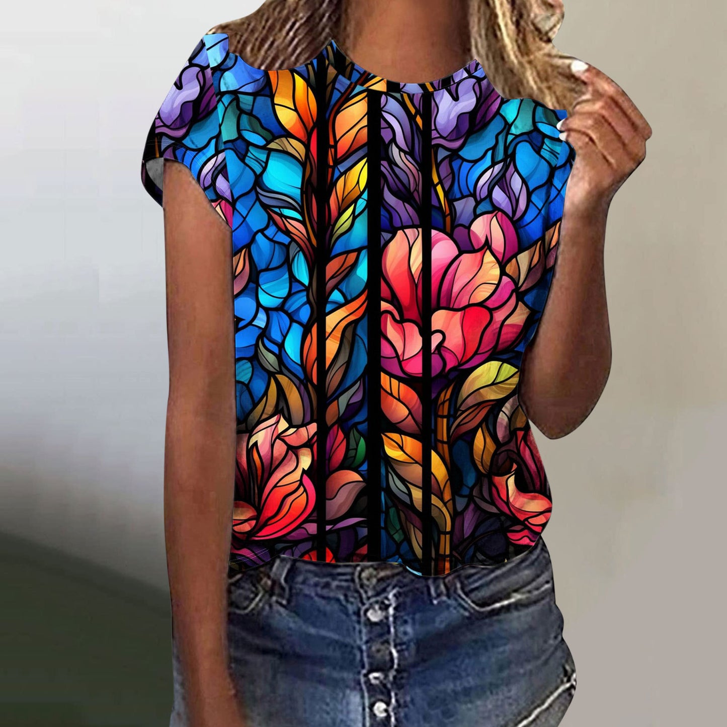 Butterfly Digital Printed Short Sleeve Shirt