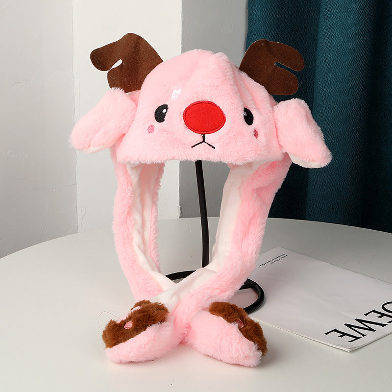 Warm Plush Moving Ear Hat