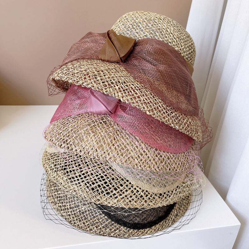 Cambric Big Bowknot Bucket Hat