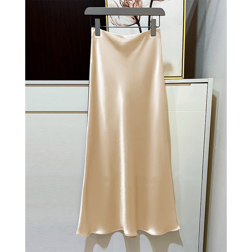 Elegant Draping High-waisted Skirt For Women