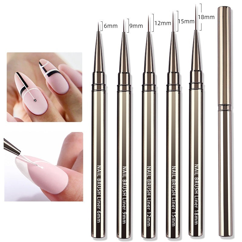 Ultra Fine Manicure Line Drawing Pen Metal Rod 5 PCs Suit Fluoresent Marker Hook Line Pen Manicure