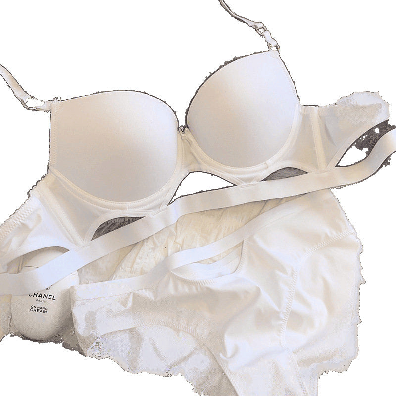 Small Chest Push Up Big Underwear Women's Hollow Soft Wire Accessory Breast Push Up 34 Bra Set