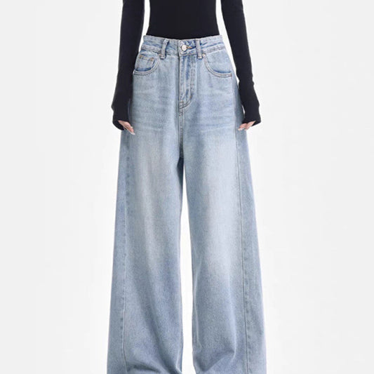 Lyseblå højtaljede jeans Matchet bukser Dame Lige
