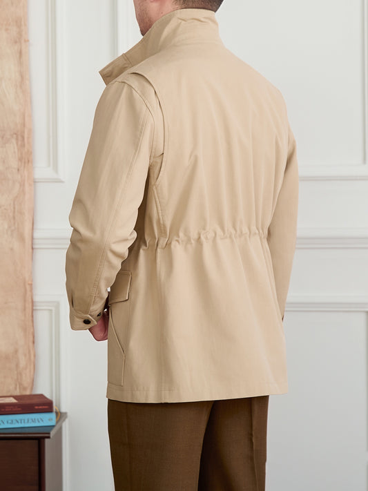 Stand Collar Gentry Waist Trimming Casual Jacket Vintage Coat