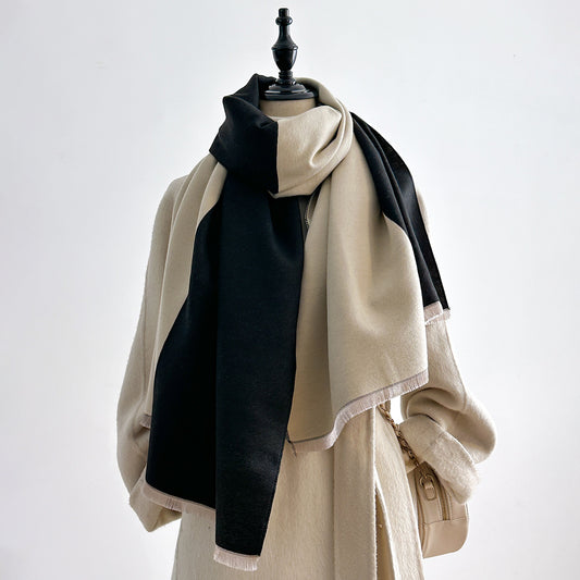 Women's Versatile Simple Fringe Imitation Cashmere Scarf