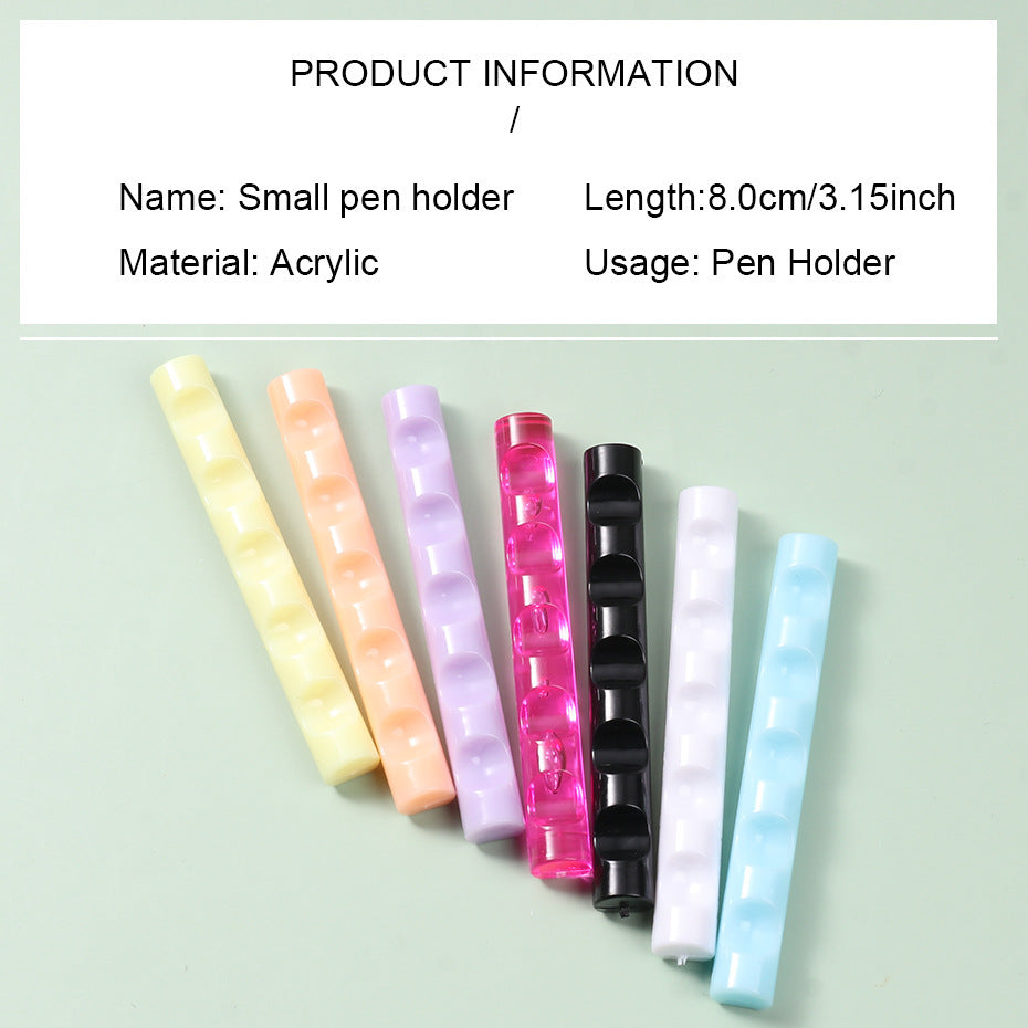Manicure Pen Holder Acrylic Transparent Candy Color Multifunctional Color Mixing Brush Supporting Tool