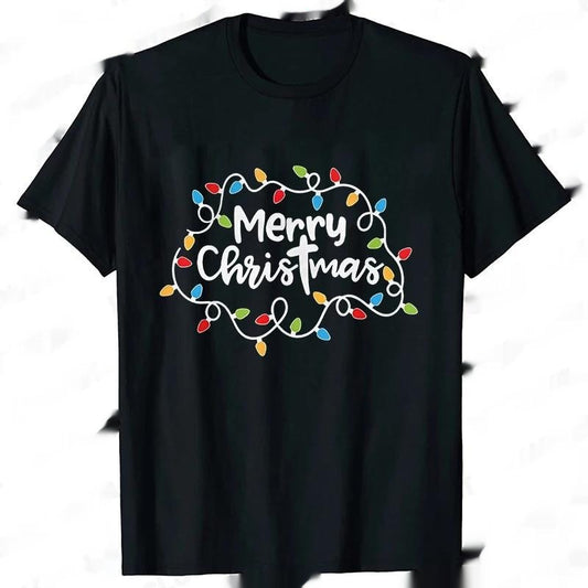 Herre T-shirt julelys grafik fest T-shirt
