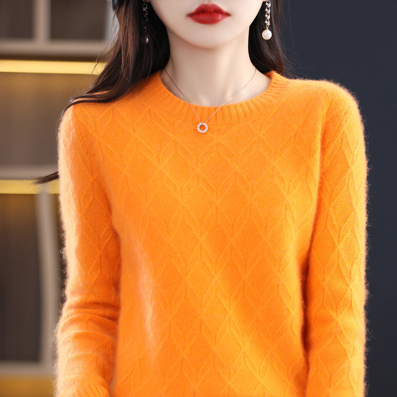 Women's Soft Glutinous Jacquard Sweater Thickened Autumn And Winter