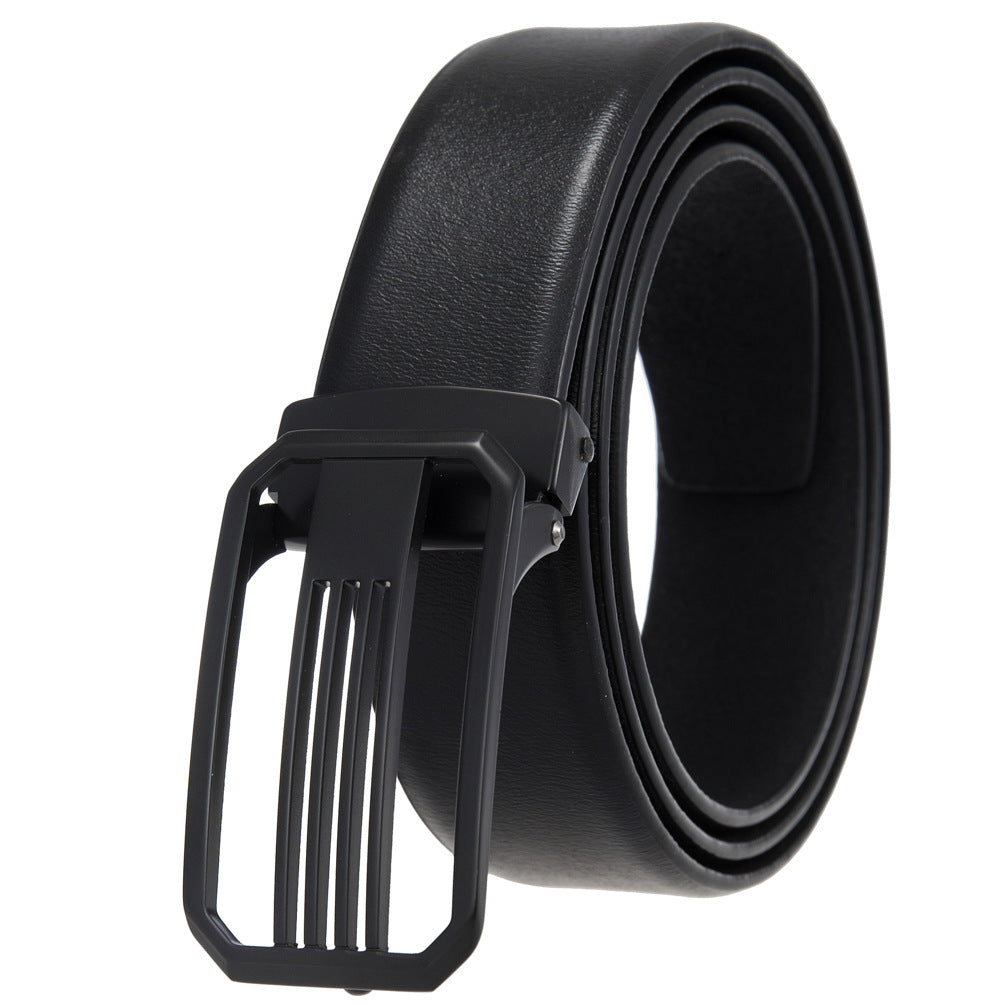 Pin Buckle Belt Two-layer Cowhide Punching Belt