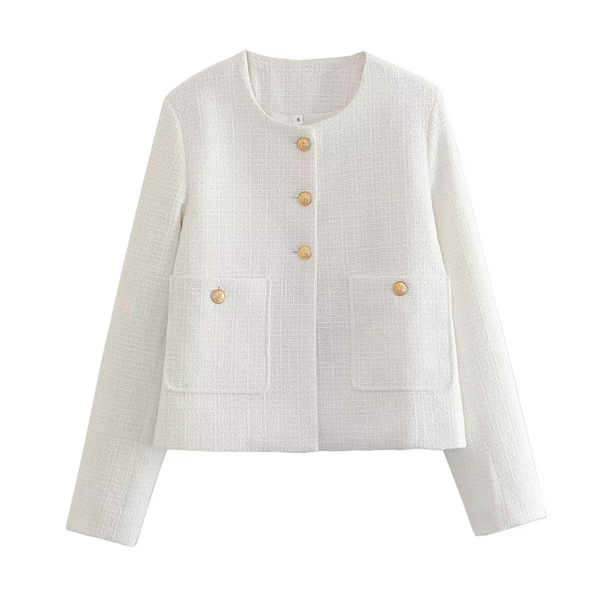Solid Color Texture Casual Classic Style Jacket Women